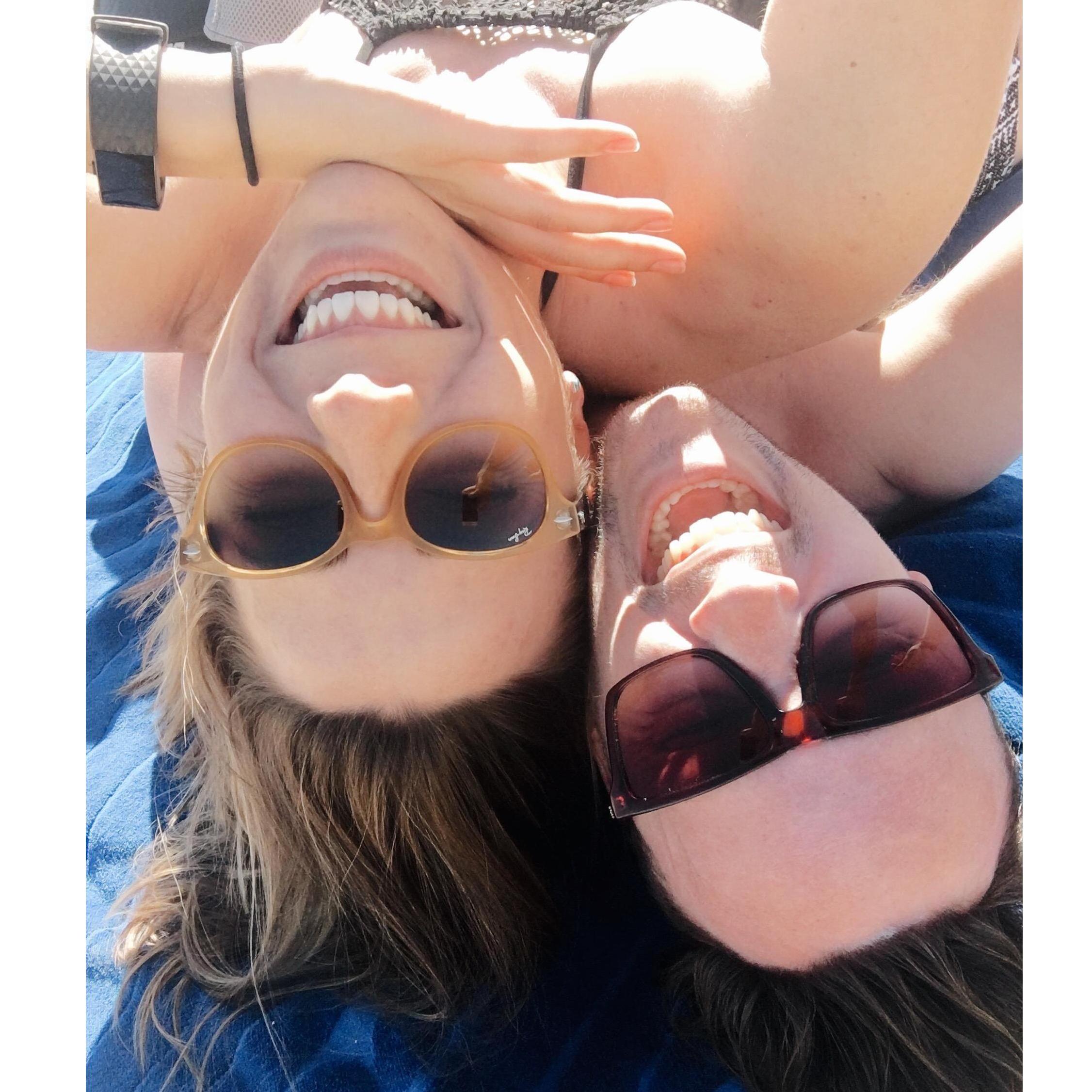 One of the first photos we took together...beach day!