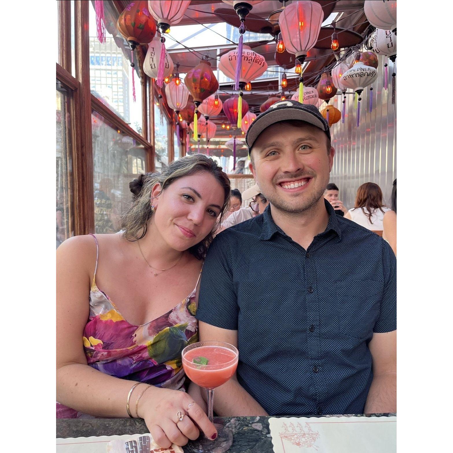 Happy hour at our favorite restaurant in Soho, Thai Diner