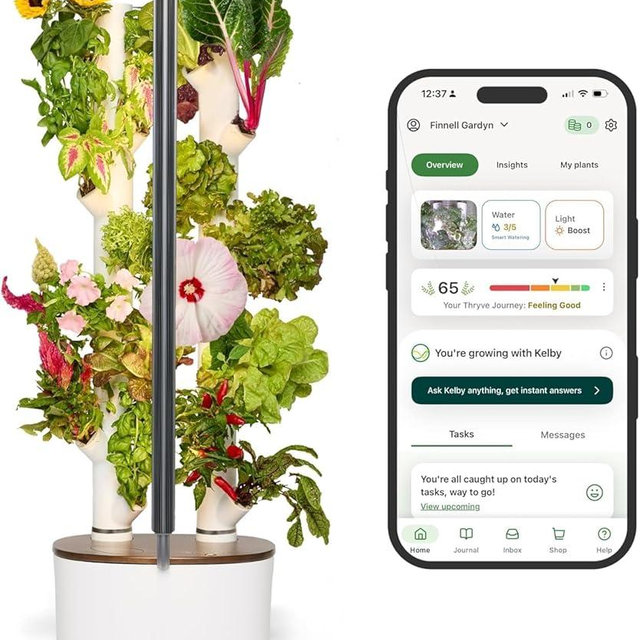 New & Improved! Gardyn Studio 2 Hydroponics Growing System - 16 Non-GMO Plants, Herbs, Vegetables - Smart Tower - Hydroponic Herb Garden Planter Indoor Kit - Indoor Gardening System w/Grow Lights