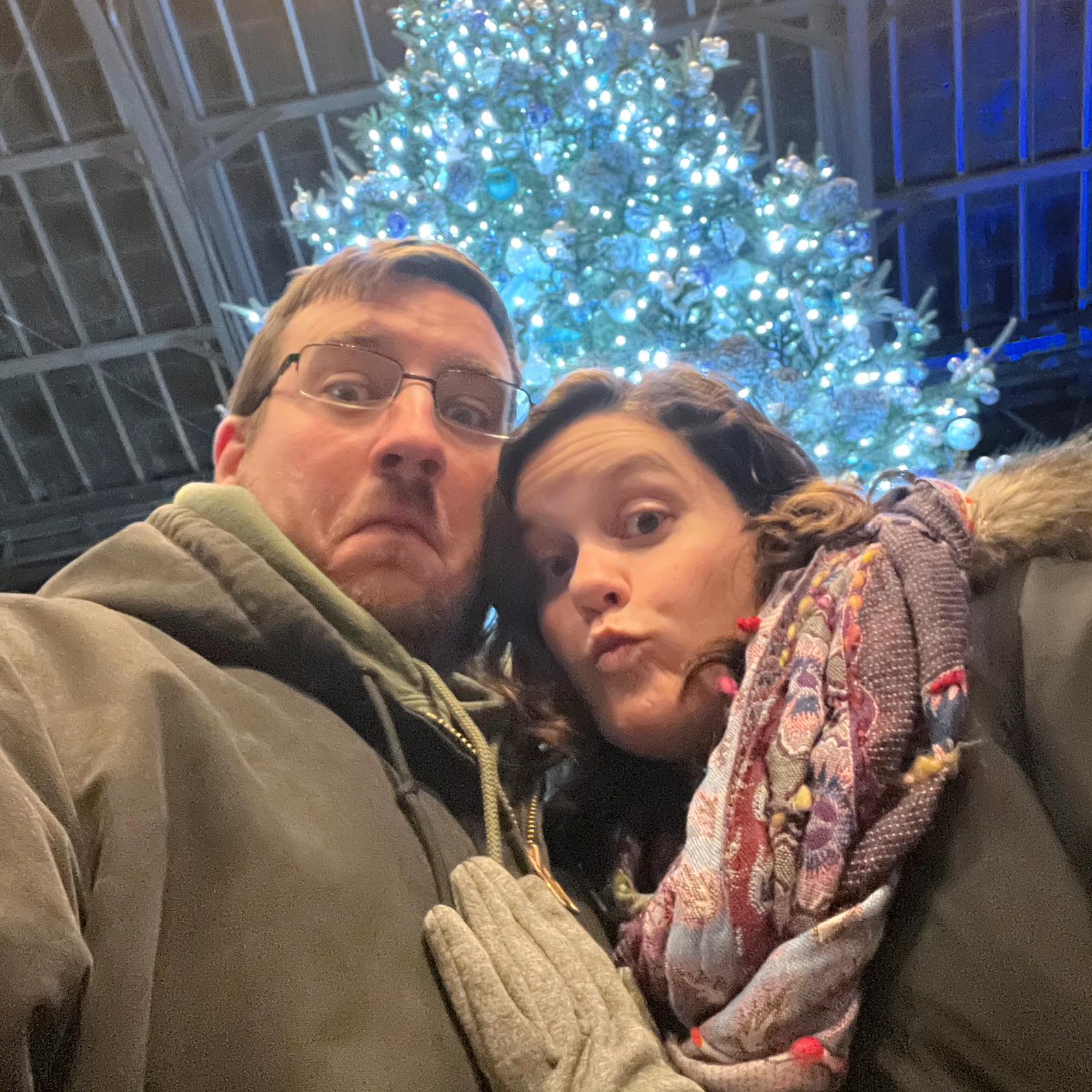 Freezing our butts off in 15 degree weather at Longwood Gardens