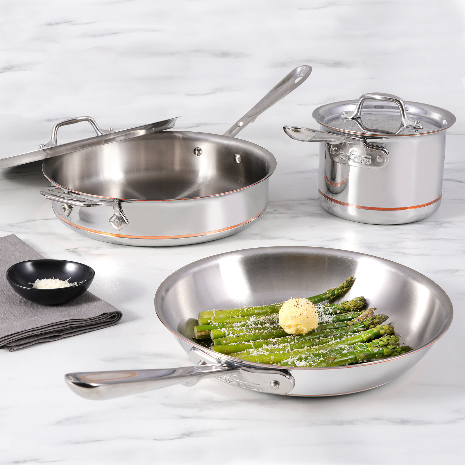 All-Clad, Copper Core 5-Piece Cookware Set | Zola