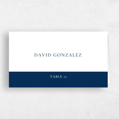 Blue Typography Wedding Place Card - Potter