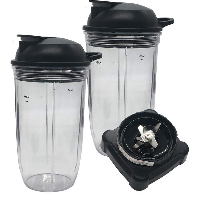 Replacement parts update extractor blade and 24oz cup with lid for Ninja Professional 72oz Countertop Blender BL660W/BL663/BL660/BL740/BL665Q/BL660WM/BL740A/BL660C/BL663CO/BL740C