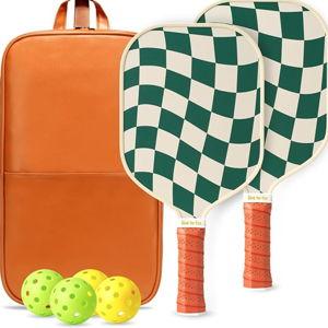 Pickleball Paddles Set of 2/4- USAPA Approved Graphite/Fiberglass Pickleball Racket, 2 Pickleball Rackets, 4 Balls and 1 Portable Carry Bag, Aesthetic Pickle Ball Set for Men Women Beginners