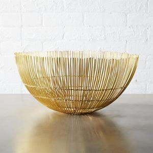 soleil large brass wire bowl