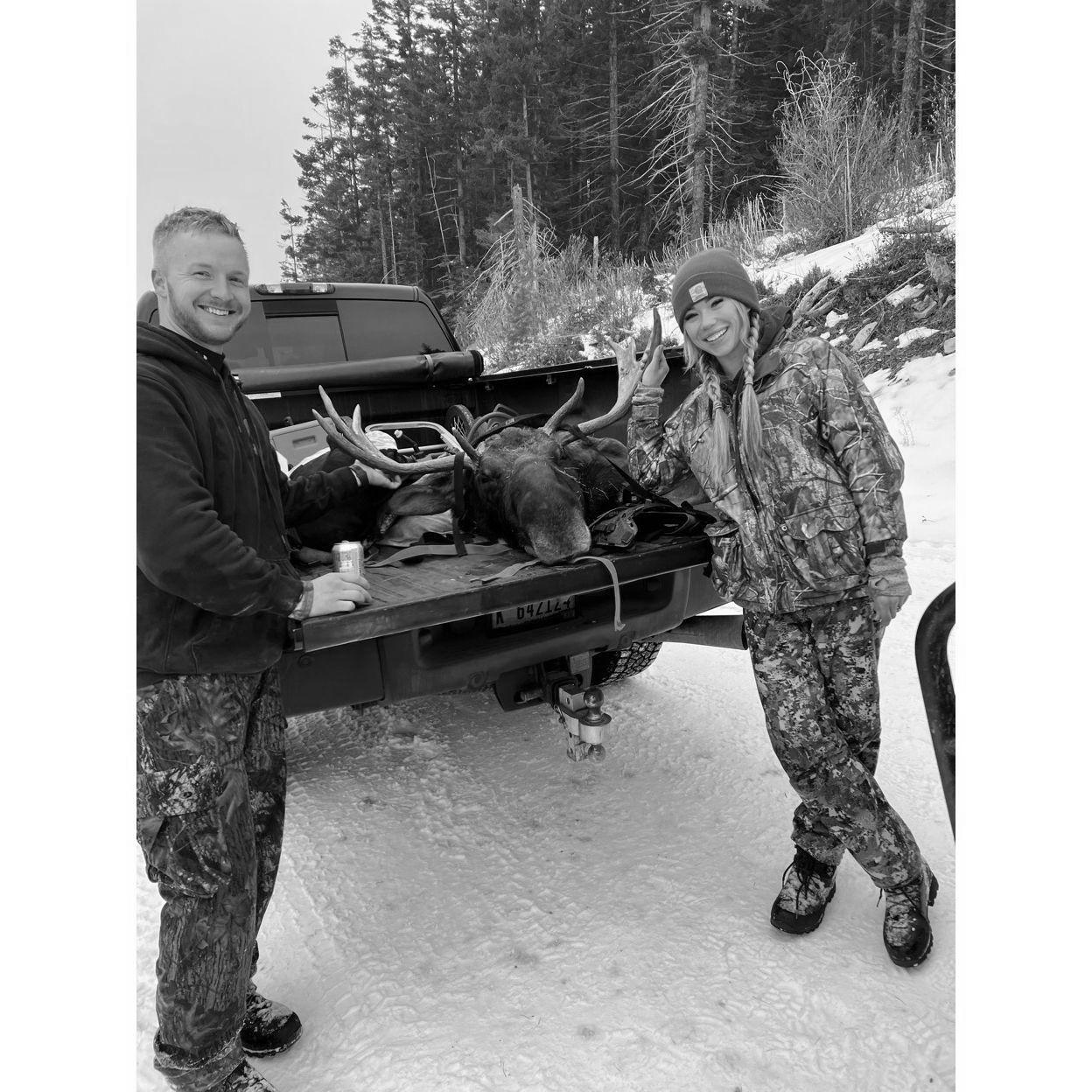 Trevor's moose! First time hunting together.