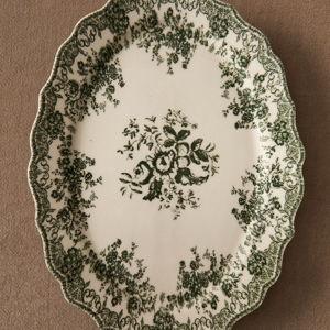 FLORAL EARTHENWARE SERVING DISH