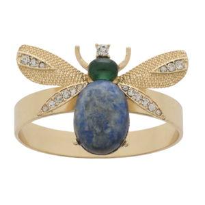 Etched Wing Big Skinny Napkin Rings in Lapis Lazuli, Set of Four