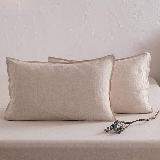 ATLINIA 100% Linen Pillowcases Set of 2, King Size 20'' x 36'' Pillow Case, Linen Pillow Sham