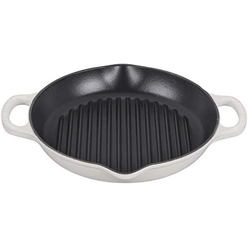 Le Creuset Enameled Cast Iron Signature Deep Round Grill, 9.75", White
