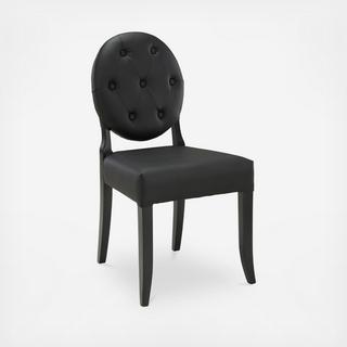 Button Dining Vinyl Side Chair