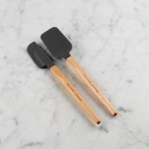 Williams Sonoma Silicone Mini Spatula & Spoonula with Classic Wood Handle, Cool Grey