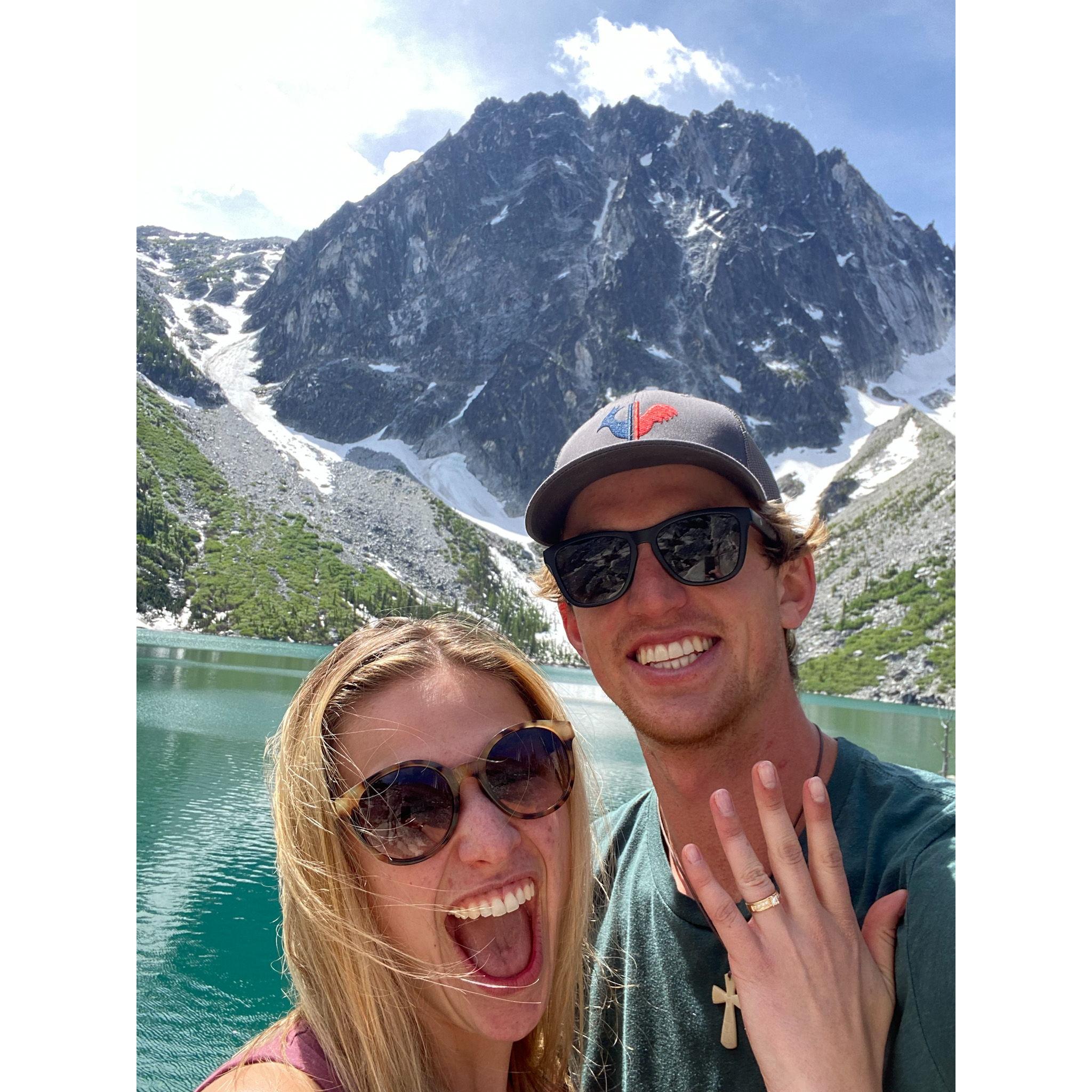 Rory proposed at the top of Lake Colchuck!