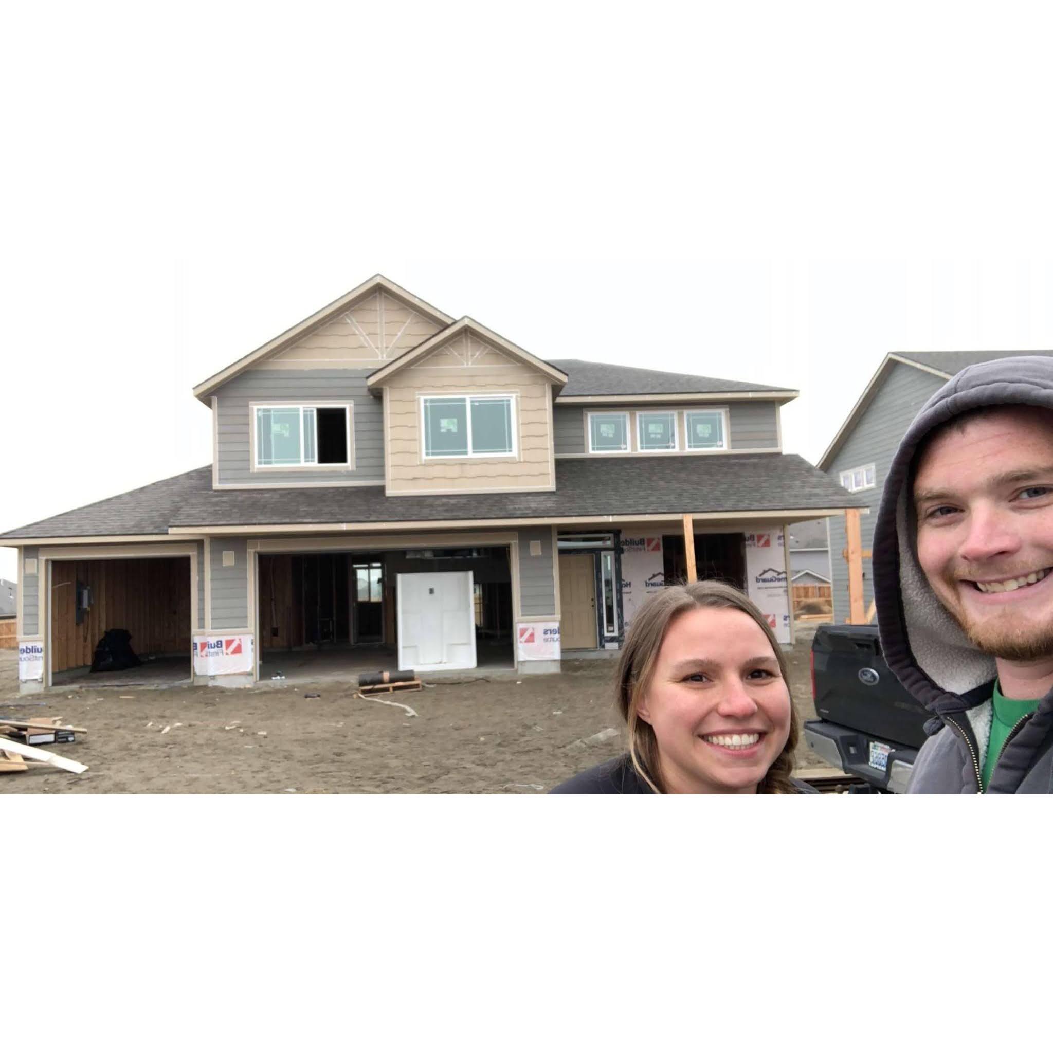 Checking the progress of our new house.