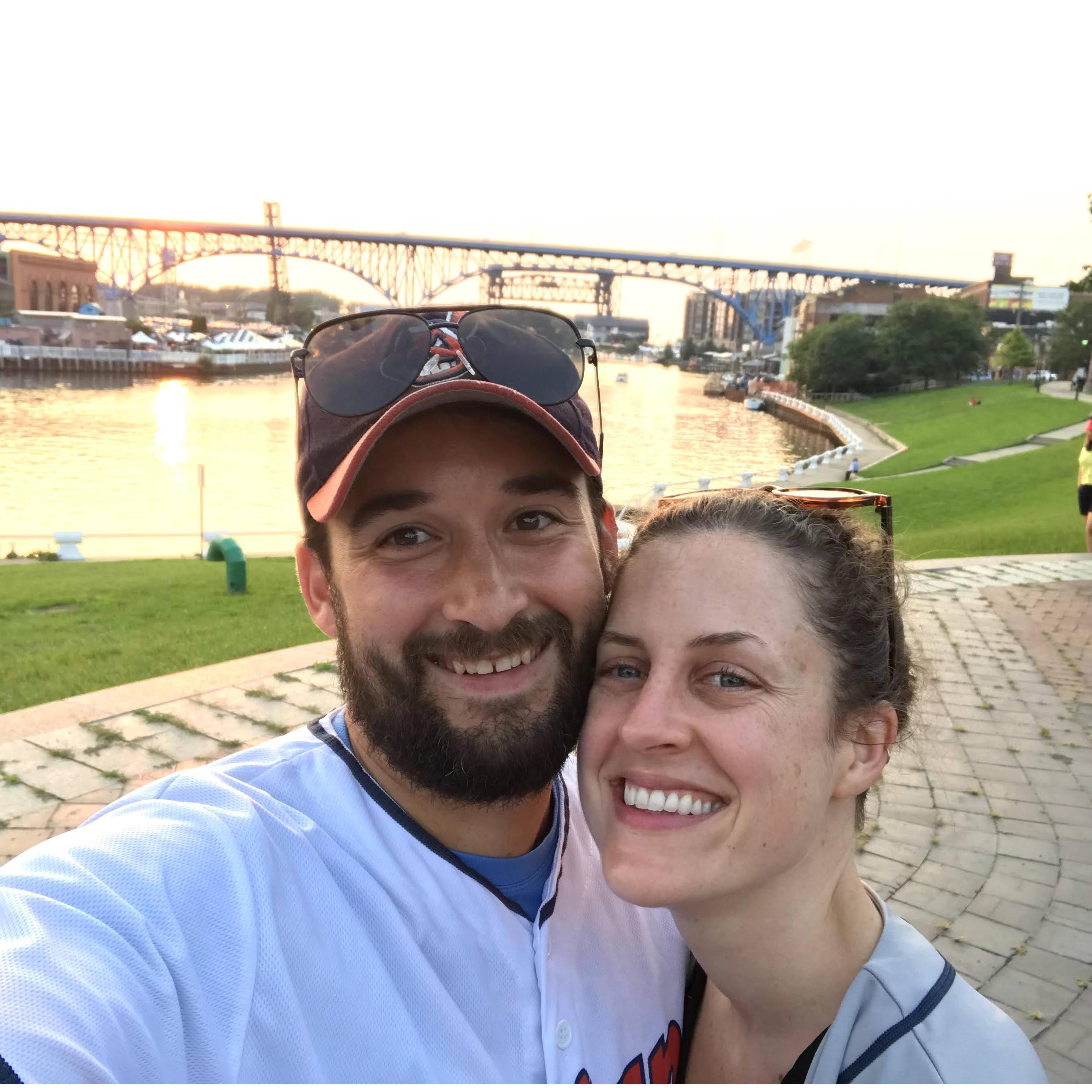 Along the river in Cleveland after an Indians game