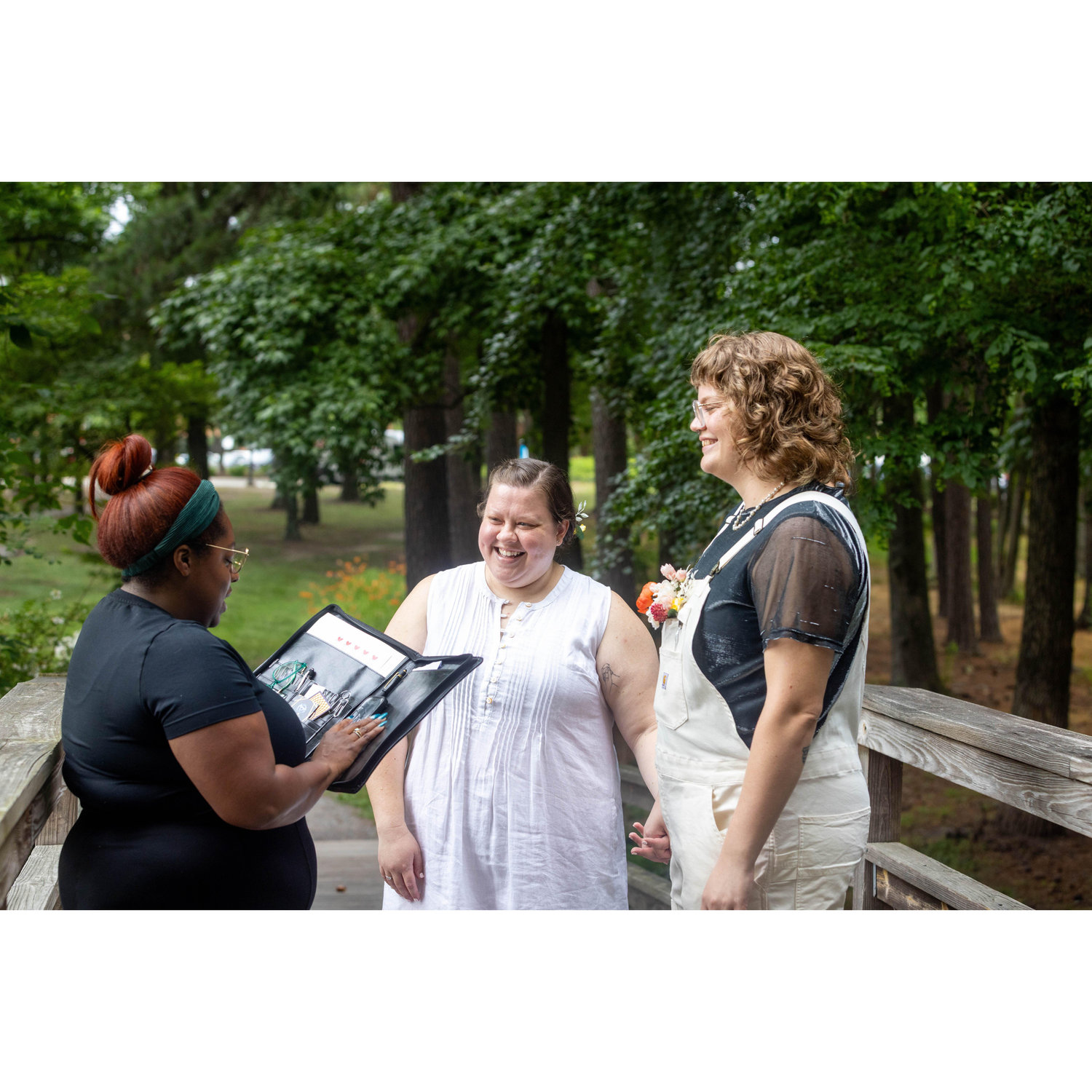 We said "I do" on the bridge in front of the Henrico Courthouse