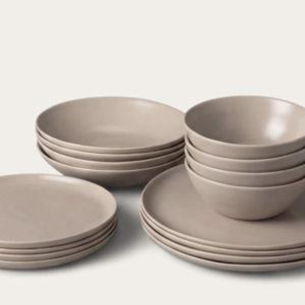 Fable Dinnerware Set, 32 pieces, Desert Taupe