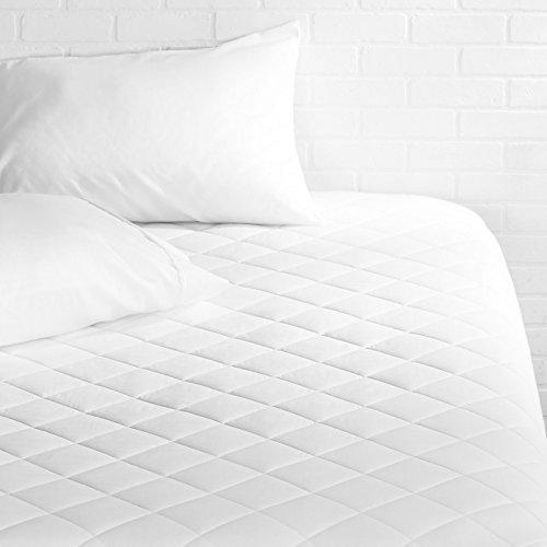 AmazonBasics Hypoallergenic Quilted Mattress Topper Pad Cover - 18 Inch Deep, Queen