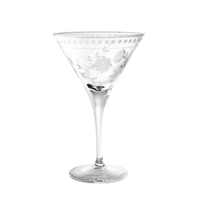 Set of Four Vintage Etched Martini Glasses | Williams Sonoma