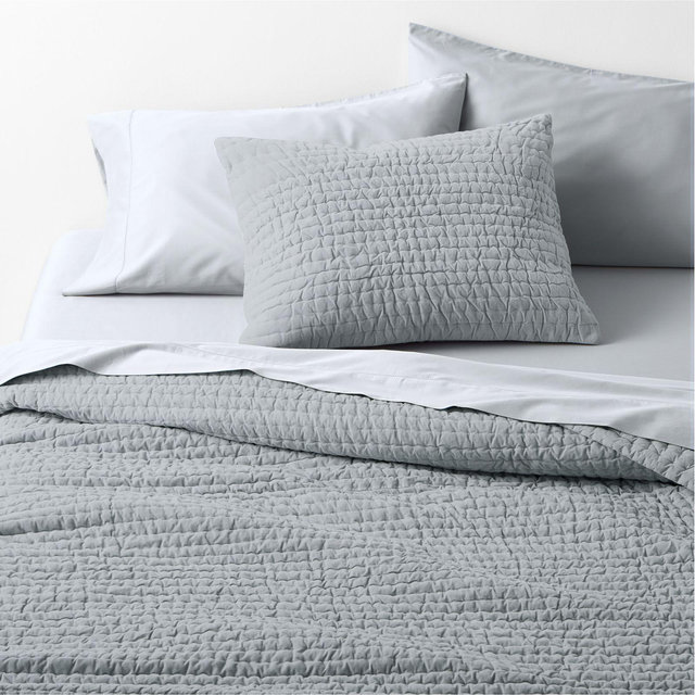 Organic Cotton Corduroy Pale Blue Full/Queen Quilt