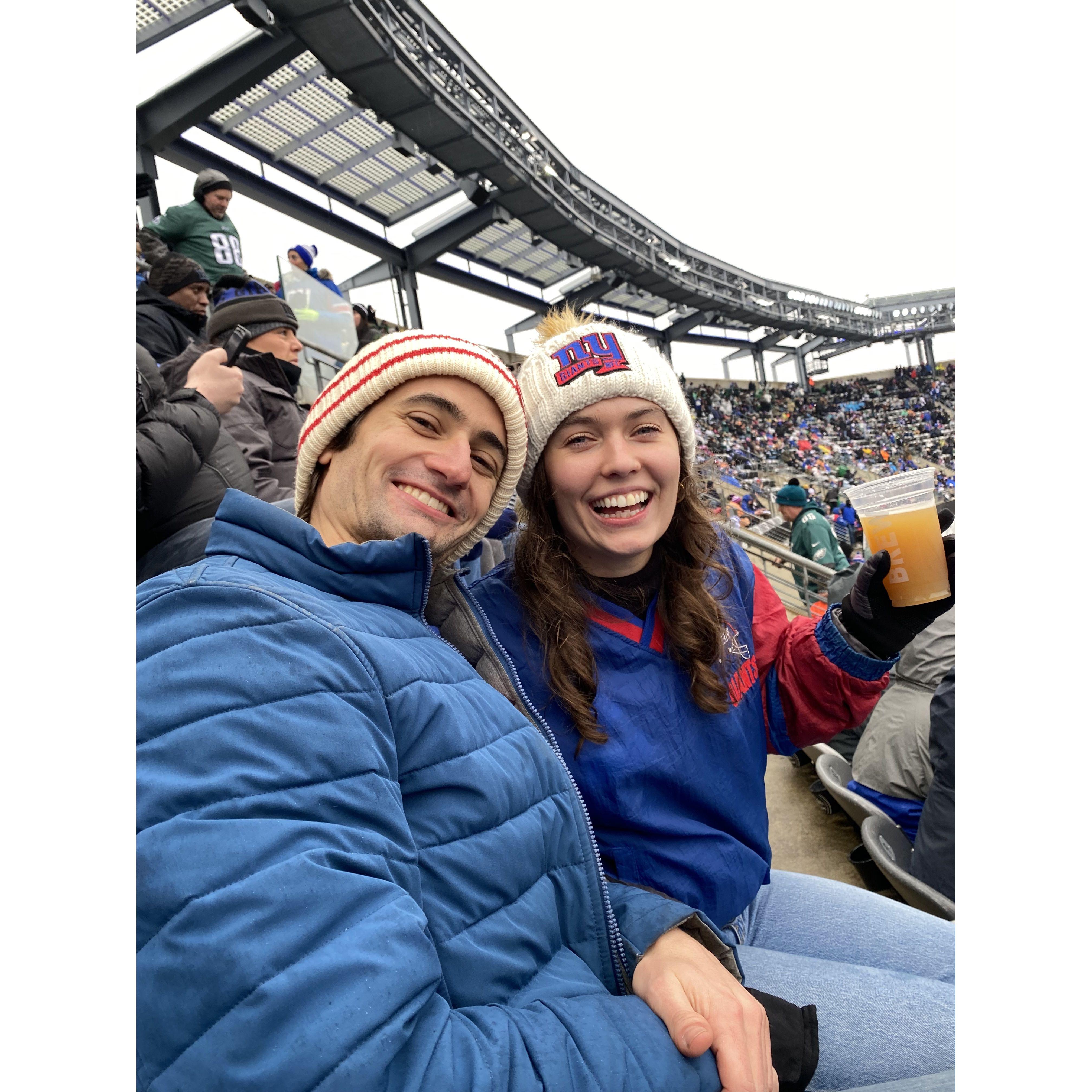 Watching the Giants get crushed by the Eagles!