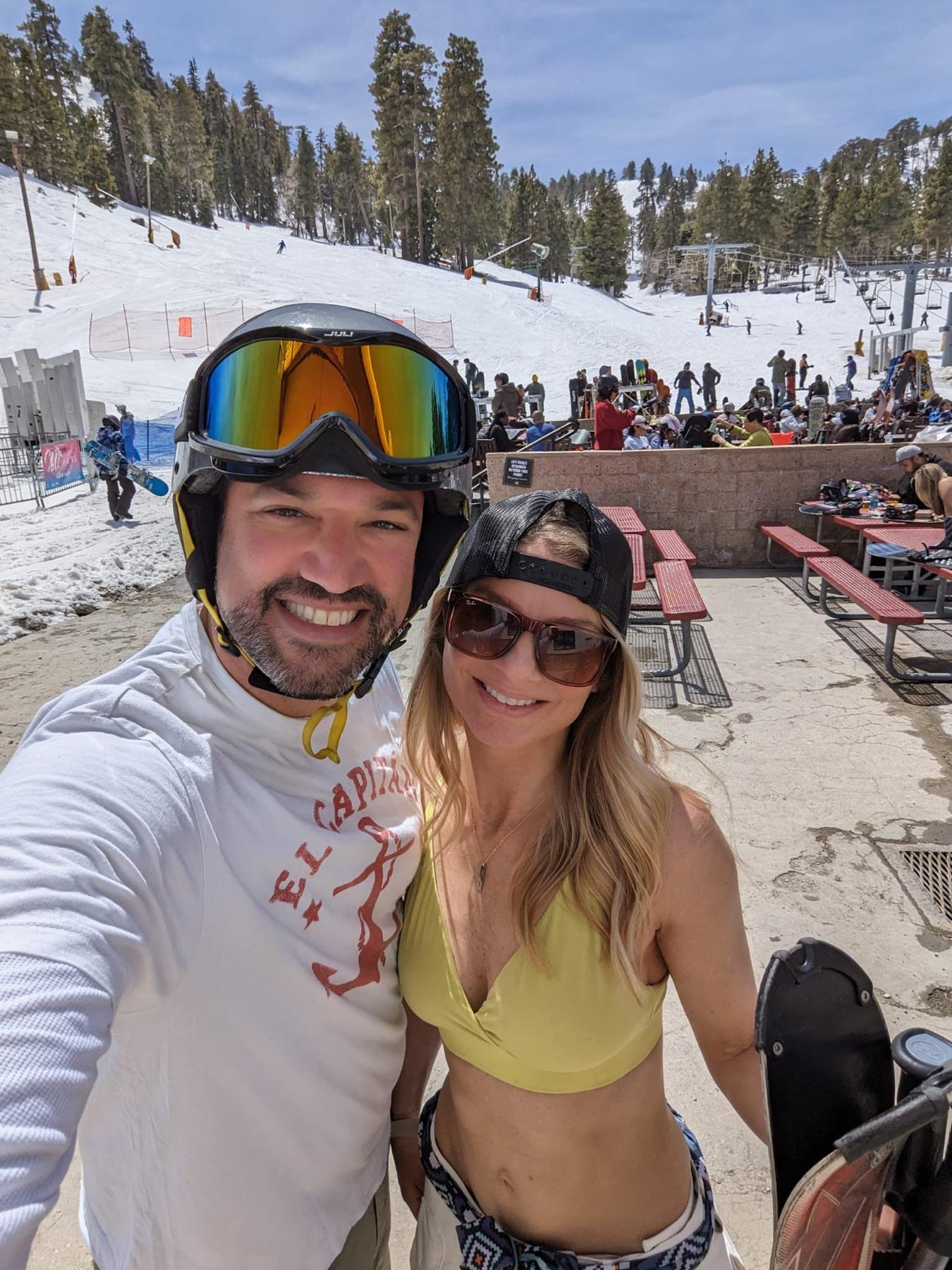 Skiing/snowboarding at Mountain High Resort, Wrightwood during an epic snow season (May 2023)