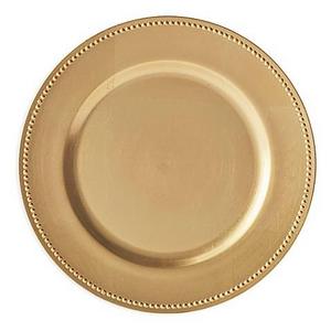 Beaded Charger Plates in Gold (Set of 6)