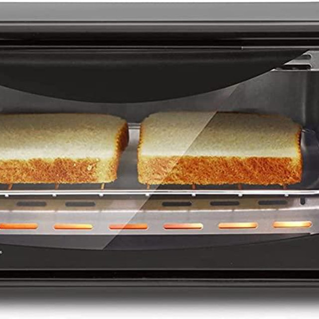 Elite Gourmet ETO236 Personal 2 Slice Countertop Toaster Oven with 15 Minute Timer Includes Pan and Wire Rack, Bake, Broil, Toast, Black