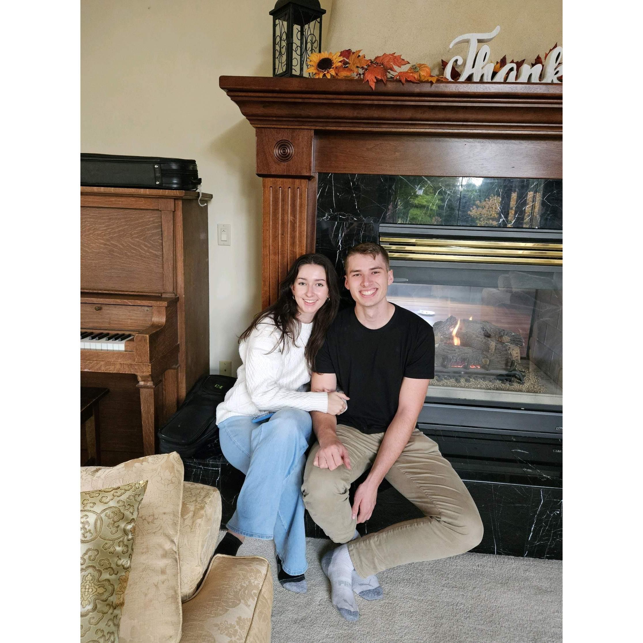 Home for thanksgiving during our first year of college
