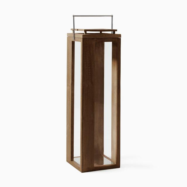 Portside Outdoor Wood Lantern, Driftwood, Extra Large