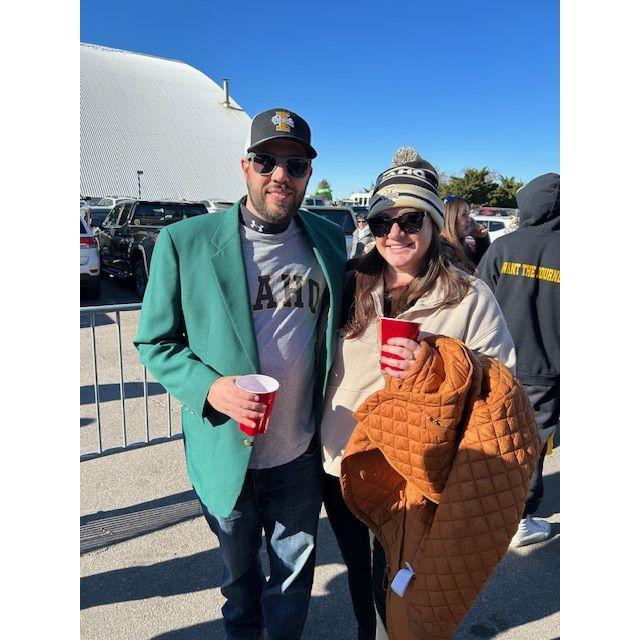 Watching the Vandals play ISU in Kelli’s hometown, complete with the Vandal Masters jacket.