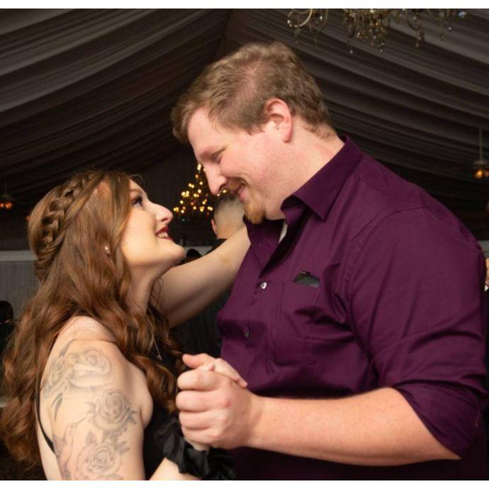 A close up of a slow dance from Megan's Wedding