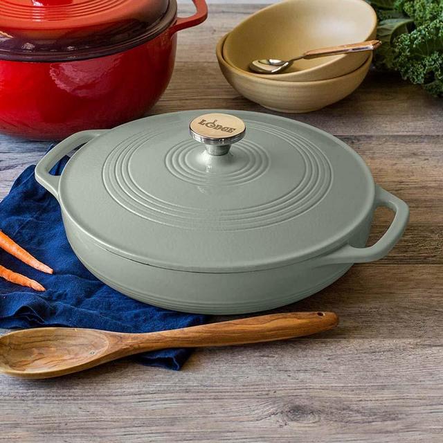 3.6 Quart Desert Sage Covered Enameled Braiser