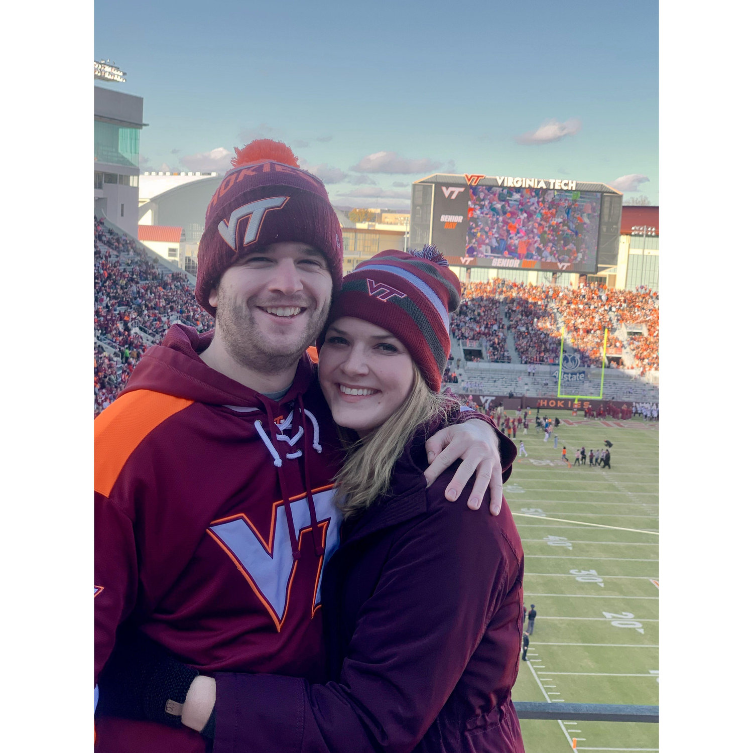 Beth’s very first football game ever. Go Hokies.