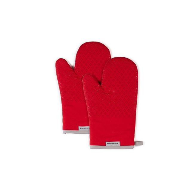 KitchenAid 2pk Cotton Asteroid Oven Mitts, Red
