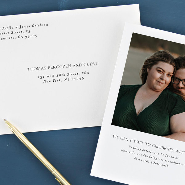 Carulas Portrait | White | Zola Wedding Invitations
