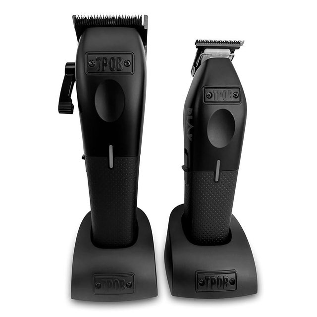 TPOB Play Barber Hair Clipper and Trimmer for Men 7500 RPM with Rubber Grips (Blackout 2 Set)