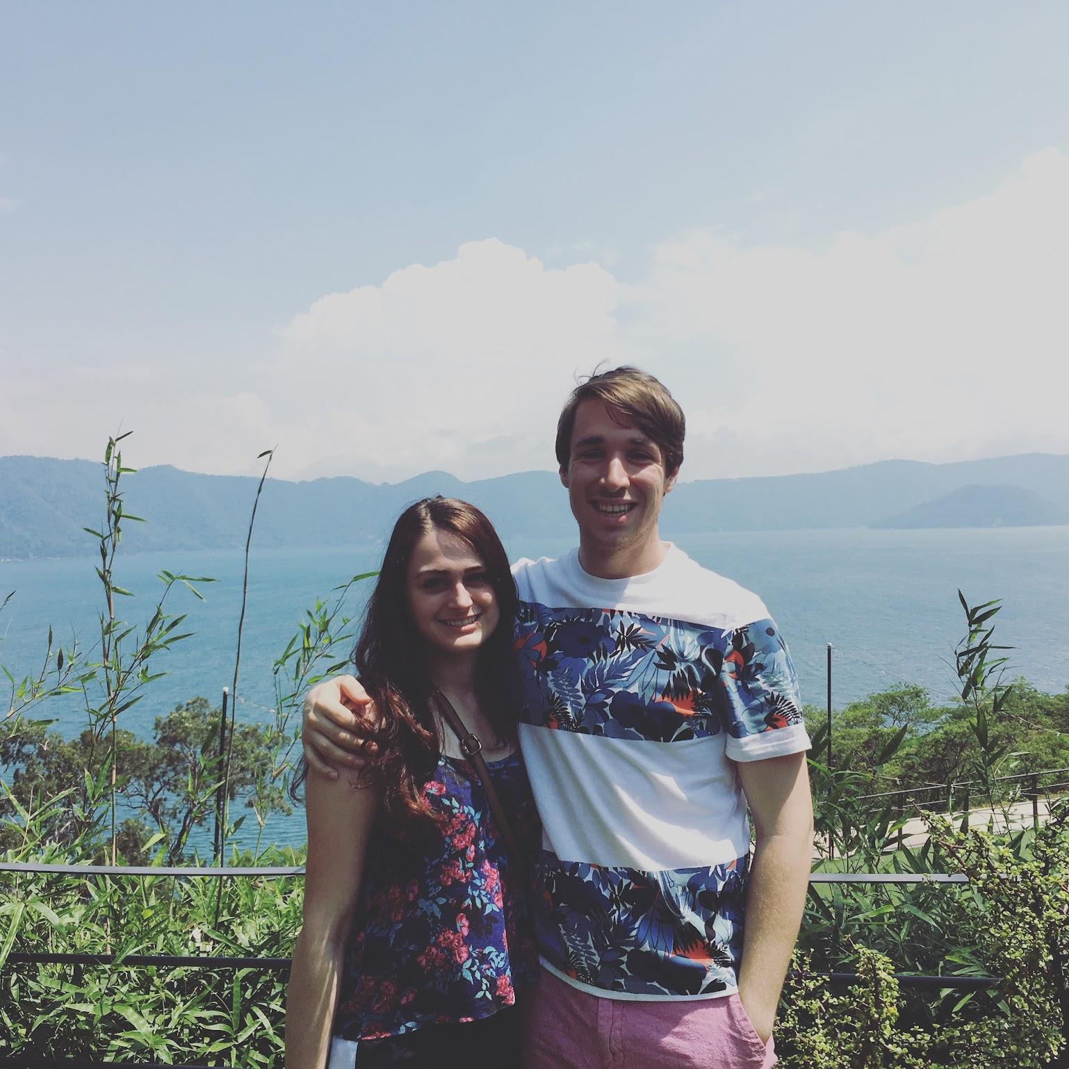 Enjoying the views of El Salvador, one of our first international trips together.