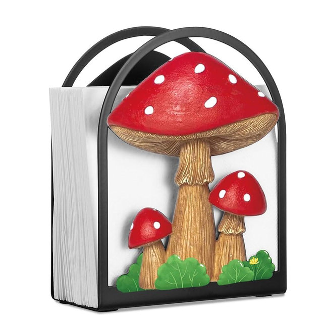 Cinnvoice Mushroom Paper Towel Holder Napkin Holder Tabletop Tissue Stand Countertop Decor for Kitchen Rustic Farmhouse Napkin Accessories Country Decor