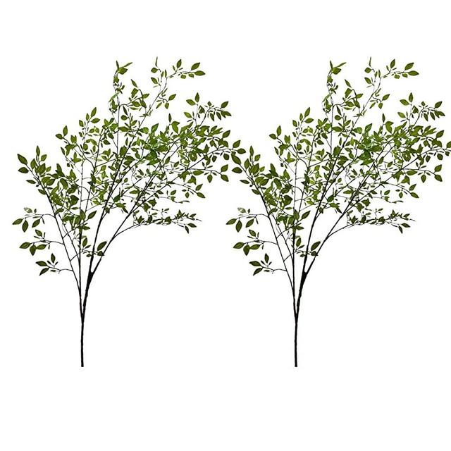 ASSR 43.3inches Artificial Eucalyptus Branches Set of 2,Faux Ficus Twig Home Office Decoration,Artificial Greenery Stems Faux Eucalyptus Leaf Branches
