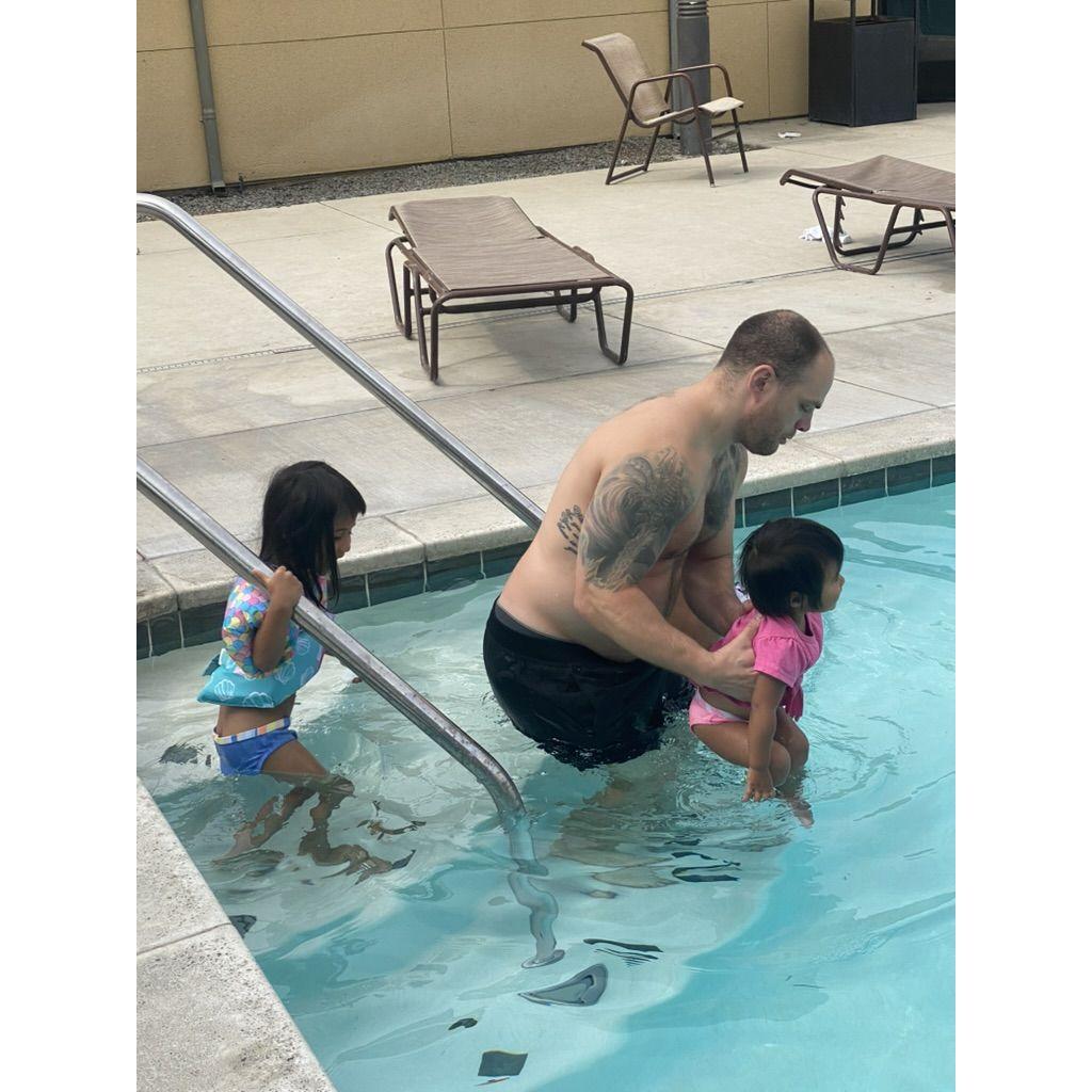 Summer swim at our local gym in Visalia, ca