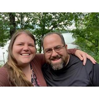 When Jenna visited Greg’s house and his parents for the first time, we wanted to be sure we took a picture with the lake in the background.