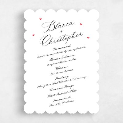 White Scalloped Wedding Program - Estate