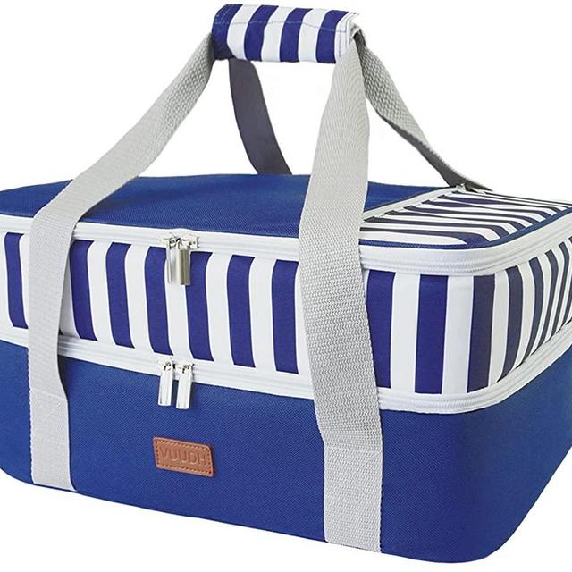 Double Insulated Casserole Carrier Bag - Casserole Dish Carrier, Hot & Cold Food Carry Bag Potluck Parties, Lasagna Holder Tote for Picnics,Beaches,Traveling or Gifts, Fits 9”x13” Baking Dish