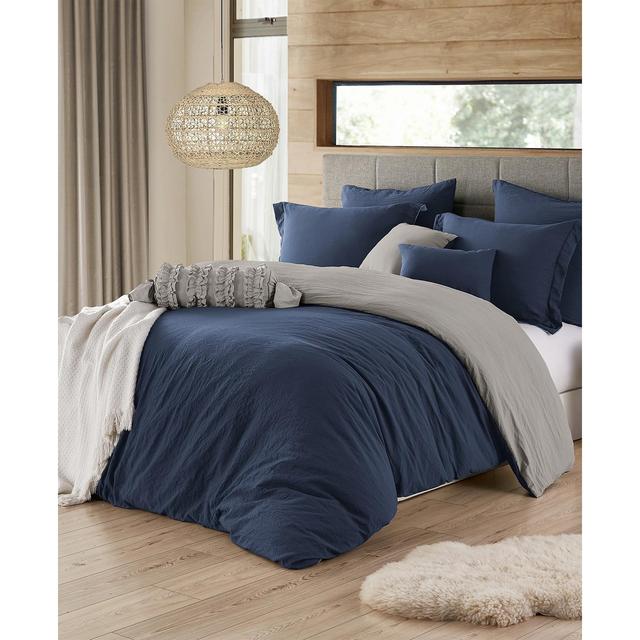 Ultra Soft Reversible Crinkle Duvet Cover Set - Full/Queen