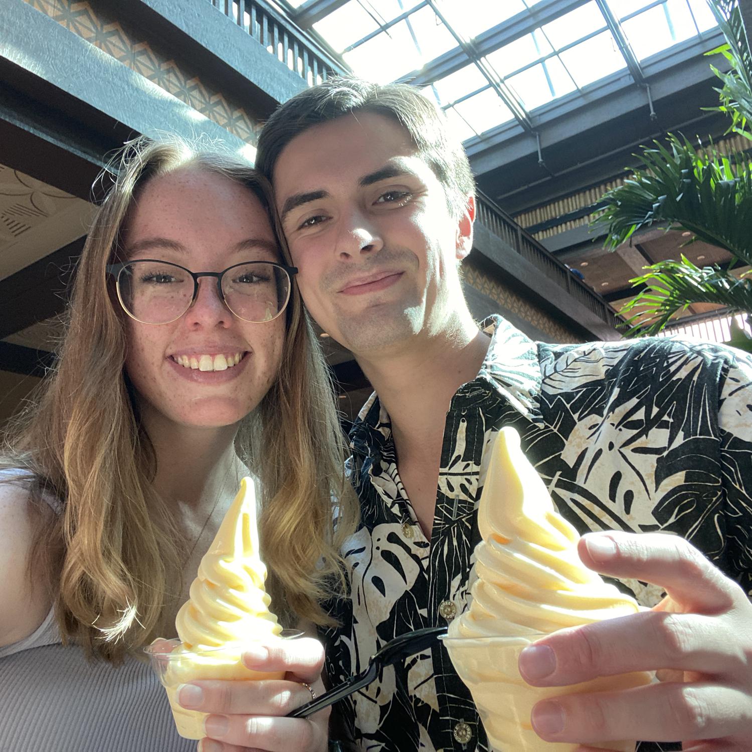 We got some Dole Whip while waiting to get into Trader Sam’s Tiki Bar at Disney!