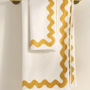 Scalloped Towel Collection, Color- Ochre