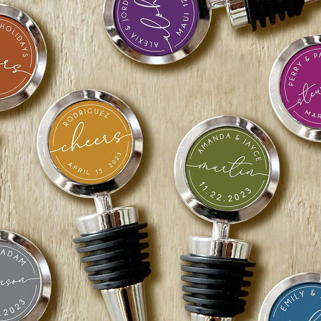 Personalized Wine Bottle Stopper - Custom Wine Stopper Wedding Favors, Cork Bottle Stopper, Wine Cork Favor Custom Wine Stopper