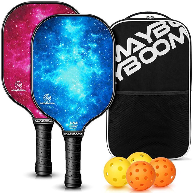 Pickleball Paddles Set of 2/4, USAPA Approved Pickleball Set Pickleball Rackets 2 Pack, Fiberglass Surface Pickle-Ball Equipment, Pickleball Racquet Gifts for Beginners & Pros