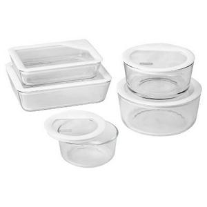 Pyrex 10 Piece Ultimate Glass Lid Set - White